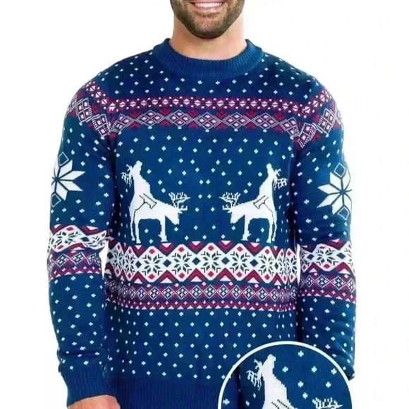 Tipsy Elves Christmas Funny Reindeer Sweater- Size Medium Men/Unisex (Worn Once) - Picture 1 of 8